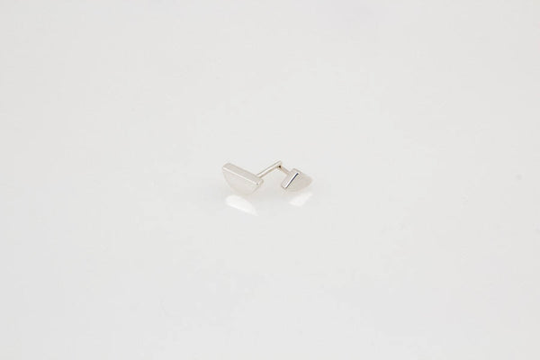 Mixed Moon Studs: Silver